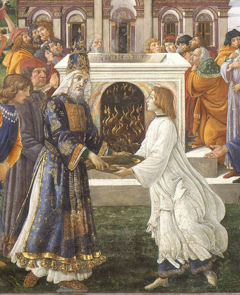 La purification du lépreux et la tentation du Christ, dans la chapelle Sixtine : détail de la purification – Sandro Botticelli Sandro Botticelli