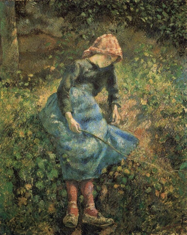 Jeune Fille a la Baguette – Camille Pissarro Camille Pissarro