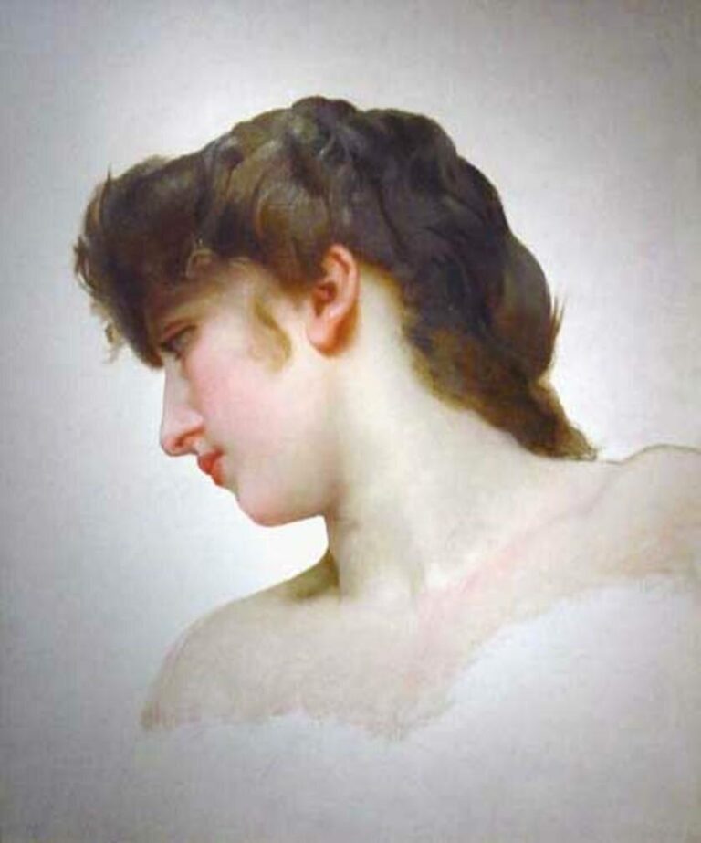 Étude de la tête d’un visage féminin blond – William Bouguereau William Bouguereau