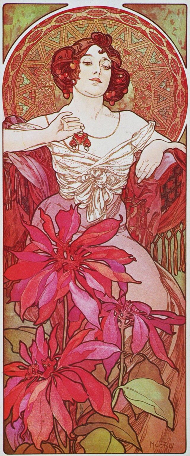 Les pierres précieuses : Rubis – Mucha Alphonse Mucha