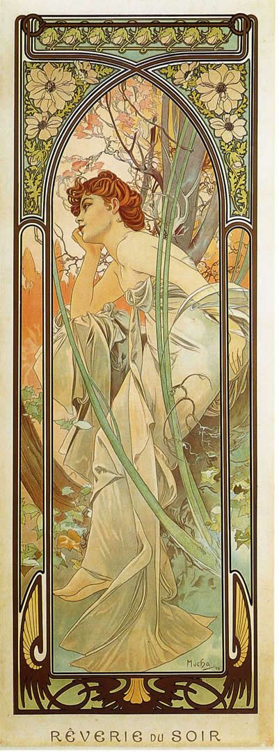 Heures de la journée : Rêve du soir – Mucha Alphonse Mucha