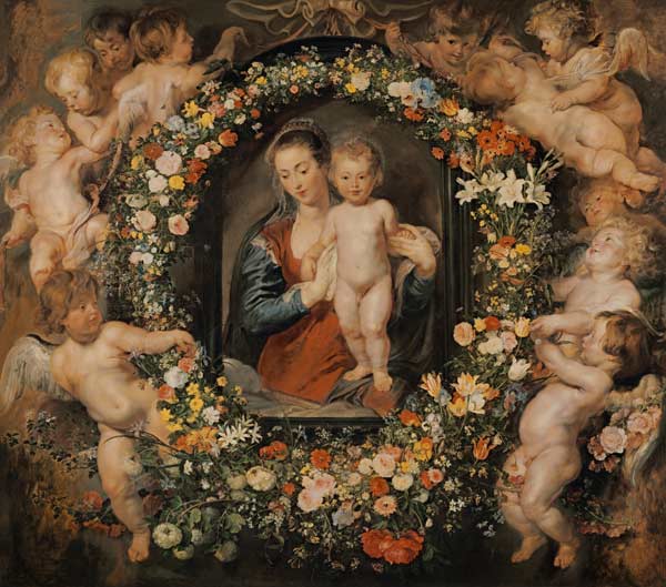 La Madonne avec la couronne de fleurs. La couronne de fleurs Jan Brueghel l’Ancien (1568-1625) – Peter Paul Rubens Peter Paul Rubens