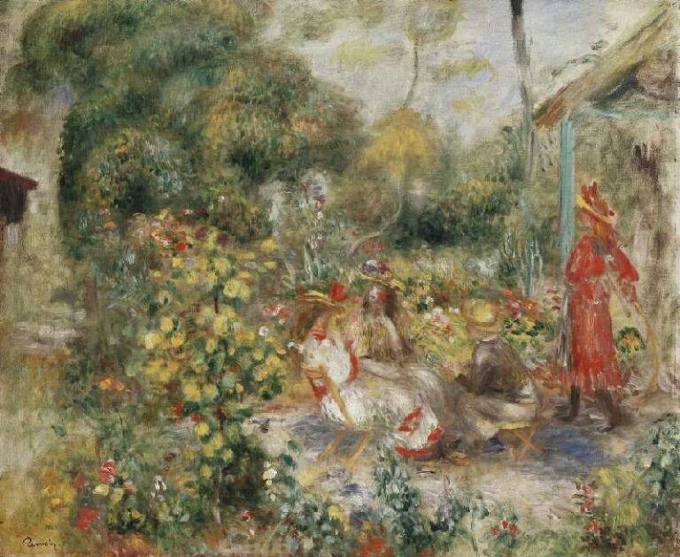 Fille dans un jardin à Montmartre – Pierre-Auguste Renoir Pierre-Auguste Renoir