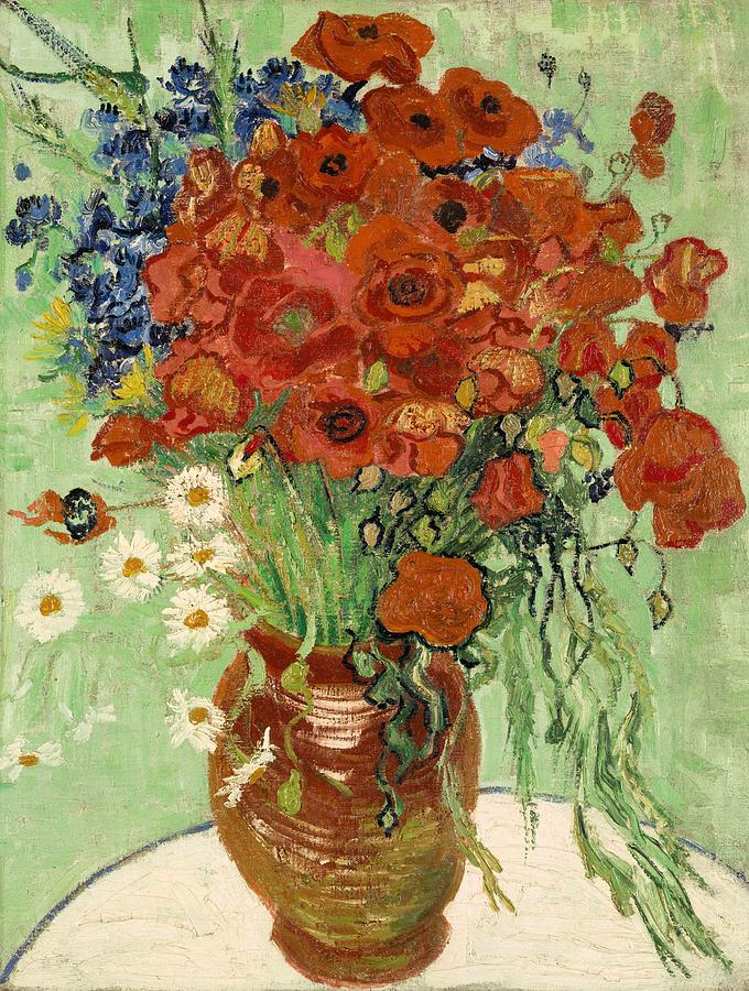 Vase avec marguerites et coquelicots – Van Gogh Vincent Van Gogh