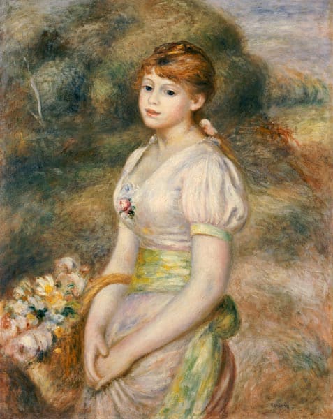 Jeune fille avec un panier de fleurs – Pierre-Auguste Renoir Pierre-Auguste Renoir