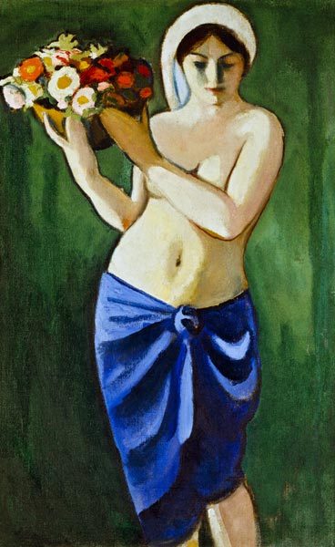 Femme, portant une coupe de fleurs – August Macke August Macke