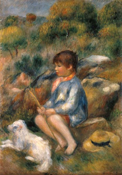 Jeunes avec son petit chien – Pierre-Auguste Renoir Pierre-Auguste Renoir