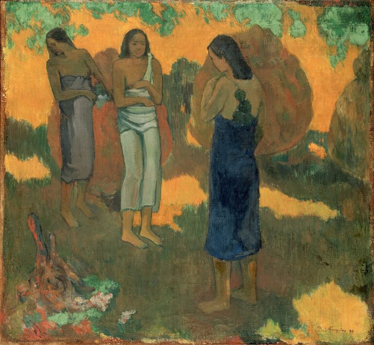Trois femmes tahitiennes sur un fond jaune – Paul Gauguin Paul Gauguin