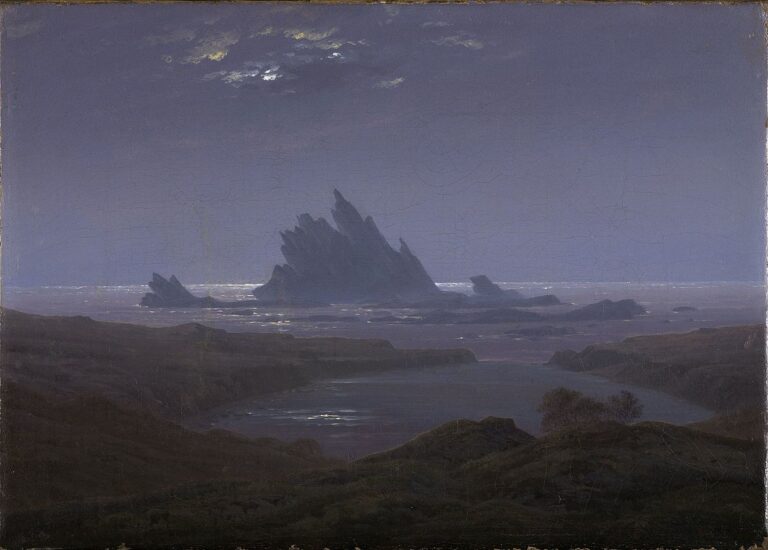 Récif de rocher sur la plage de mer – Caspar David Friedrich Caspar David Friedrich