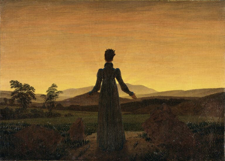 Femme devant le coucher de soleil – Caspar David Friedrich Caspar David Friedrich