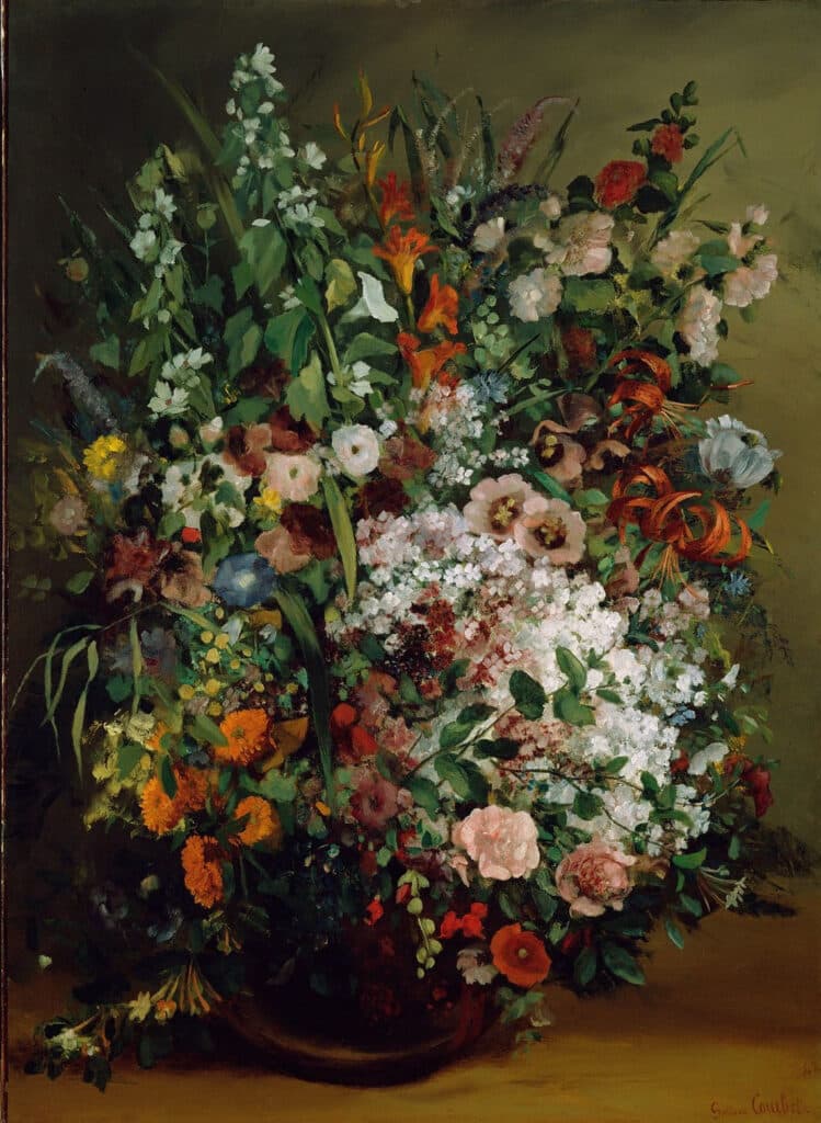 Bouquet de fleurs dans un vase – Gustave Courbet Gustave Courbet