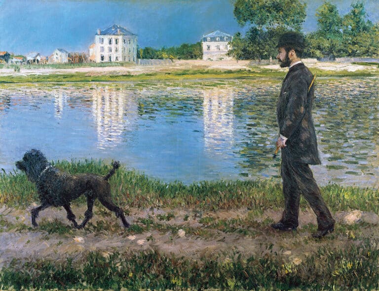 Richard Gallo et son chien au Petit Gennevilliers – Caillebotte Gustave Caillebotte