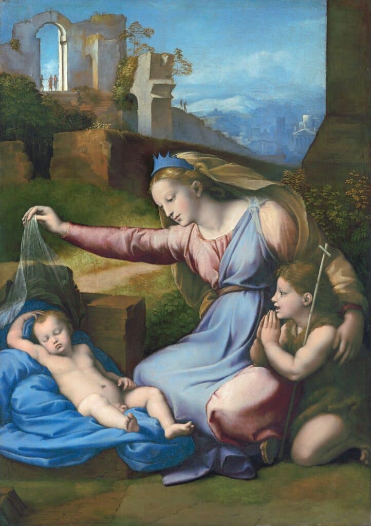 Madone avec l’enfant dormant et Saint Jean – Raphaël (peintre) Raffaello Sanzio