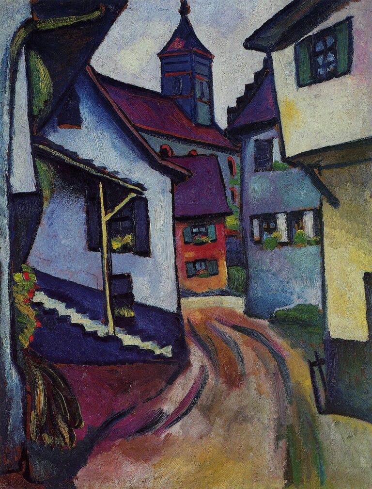 Rue avec église à Kandern – August Macke August Macke