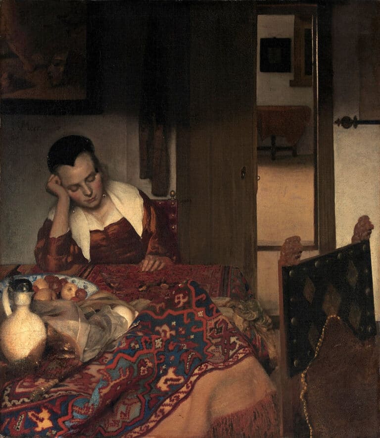 Une jeune fille assoupie – Johannes Vermeer Johannes Vermeer