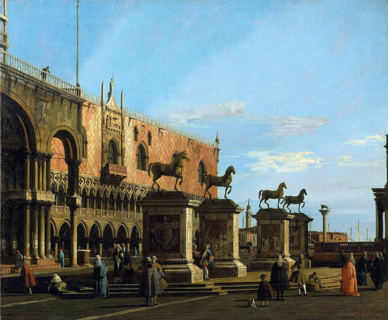 Capriccio : chevaux Saint Marco sur la Piazzetta – Giovanni Antonio Canal Giovanni Antonio Canal