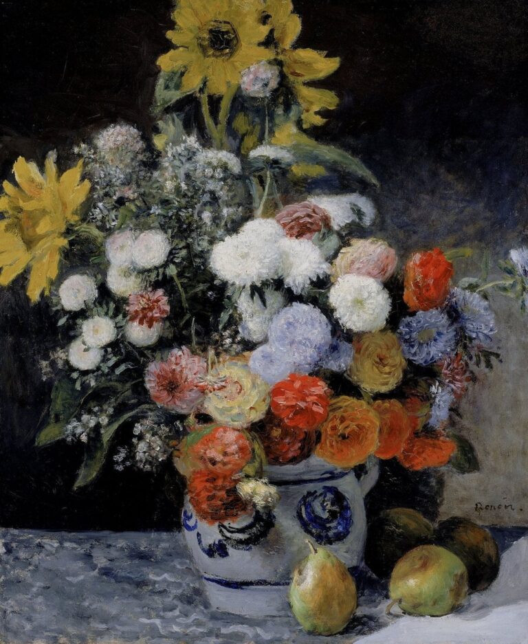 Fleurs mélangées dans un pot en terre cuite – Pierre-Auguste Renoir Pierre-Auguste Renoir