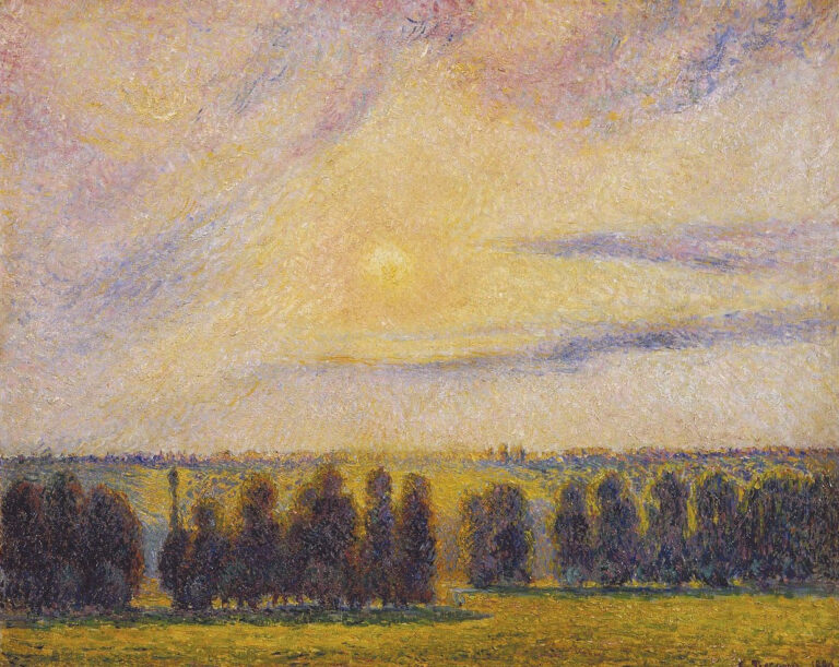 Coucher de soleil à eragny – Camille Pissarro Camille Pissarro