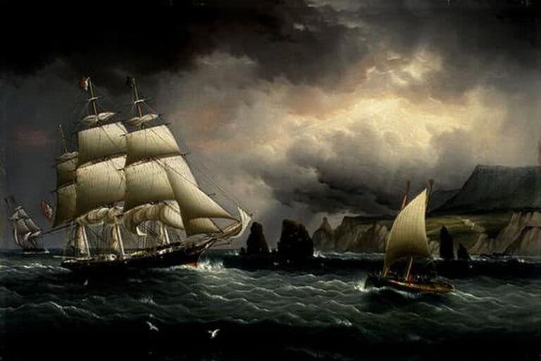 Le bateau clipper  » Flying Cloud  » au large des Needles, île de Wight, 1851 – James E. Buttersworth James E. Buttersworth