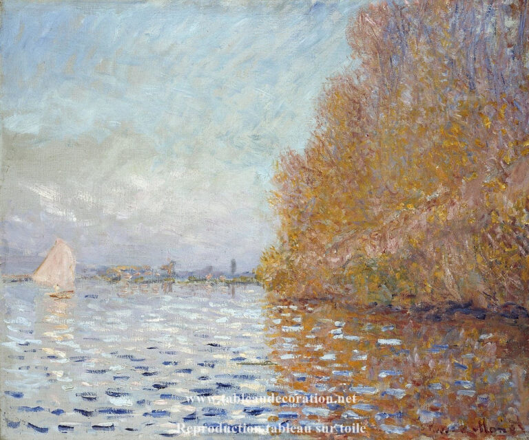 Le Bassin d’Argenteuil avec un Voilier – Tableau Monet Claude Monet