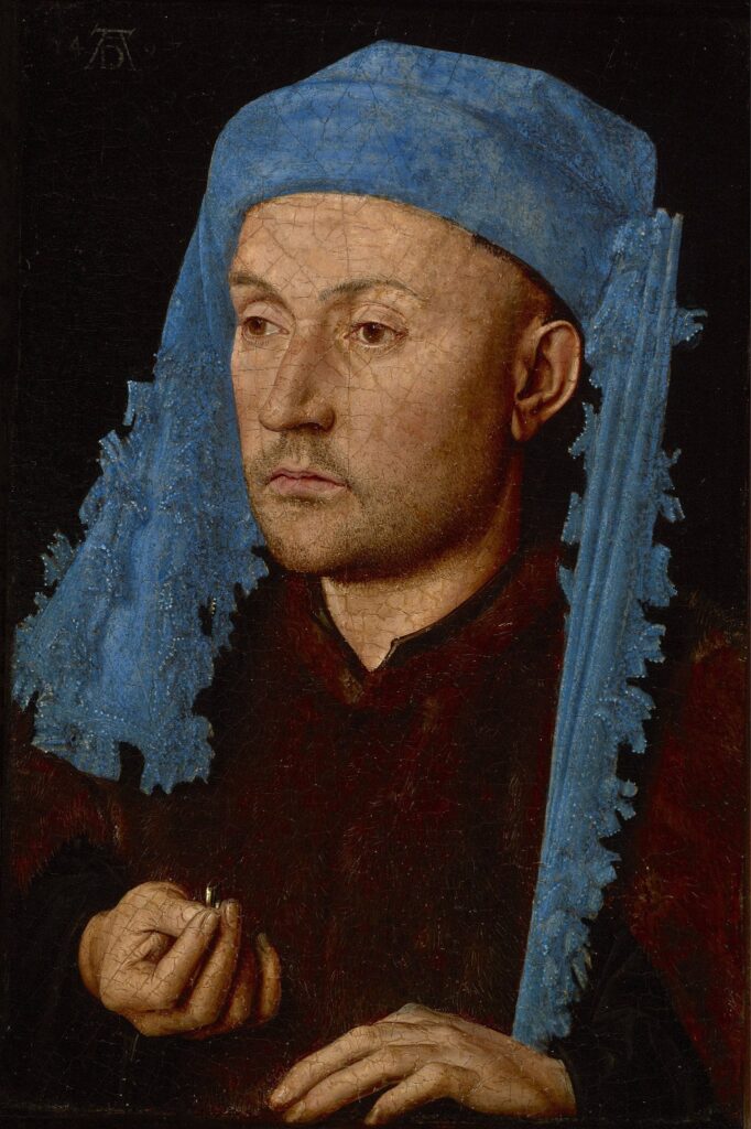 Portrait d’un homme avec un chaperon bleu – Jan Van Eyck Jan Van Eyck