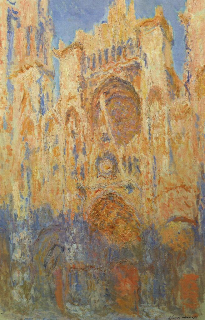 La Cathédrale de Rouen, façade, soleil couchant (W1327) – Claude Monet Cathédrales de Rouen de Claude Monet