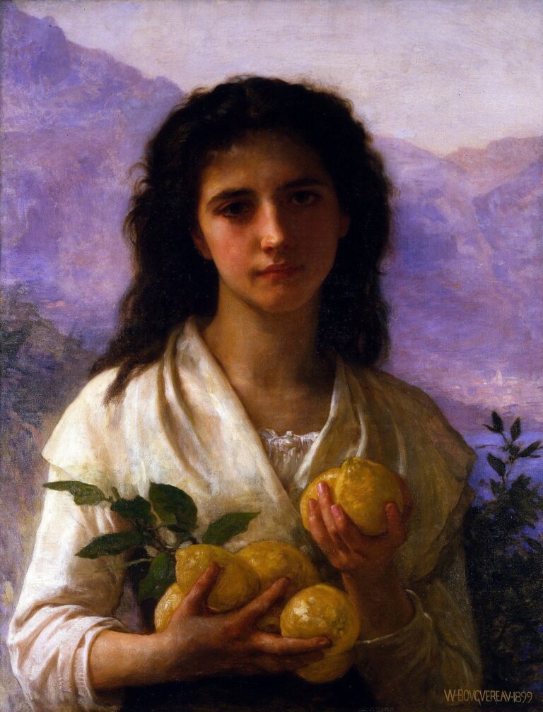 Fille tenant des citrons – William Bouguereau William Bouguereau