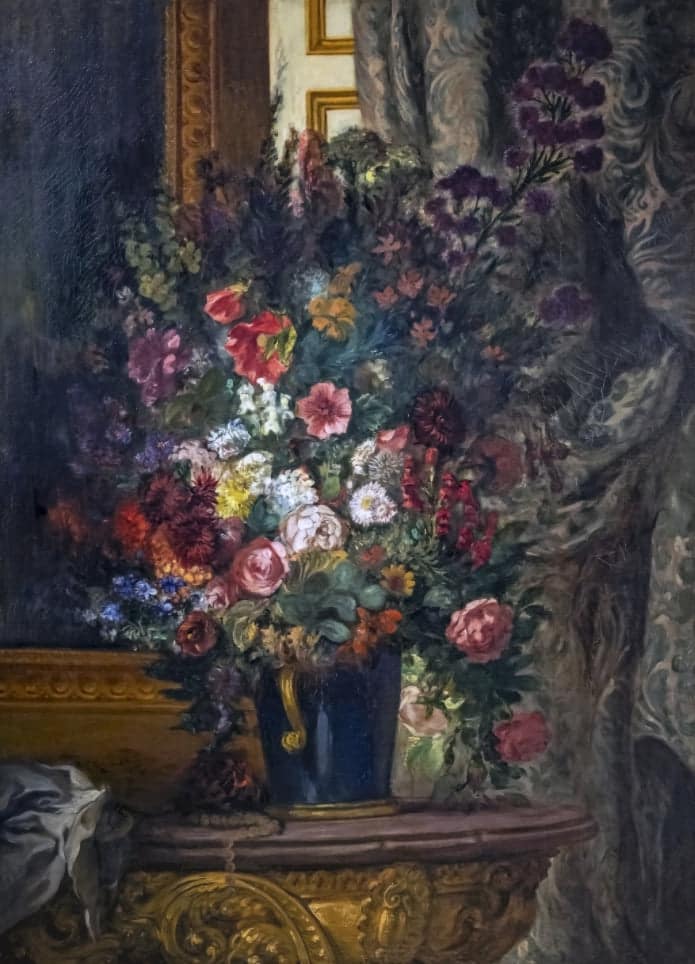 Vase avec des fleurs sur une console – Eugène Delacroix Eugène Delacroix