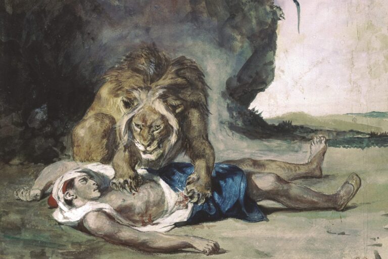 Lion au cadavre d’un Arabe – Eugène Delacroix Eugène Delacroix