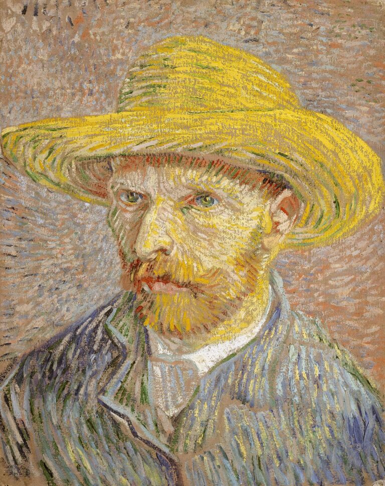 Autoportrait avec chapeau de paille de,1887 – Van Gogh Autoportraits de Vincent van Gogh