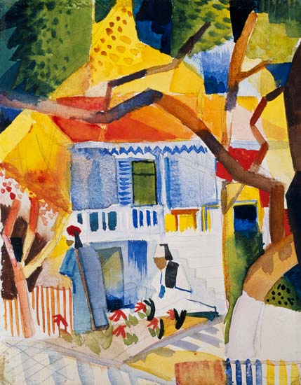 Cour intérieure de la maison de campagne à Saint-Germain – August Macke August Macke