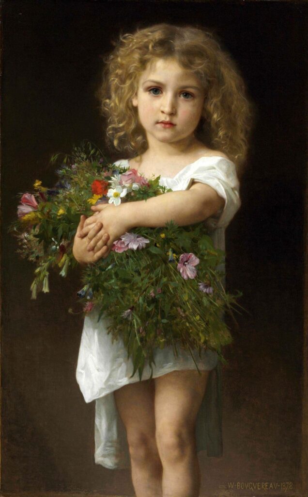 Enfant tenant des fleurs – William Bouguereau William Bouguereau