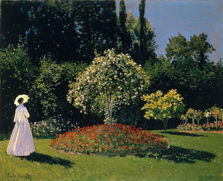 Dame en blanc au jardin – Claude Monet Claude Monet