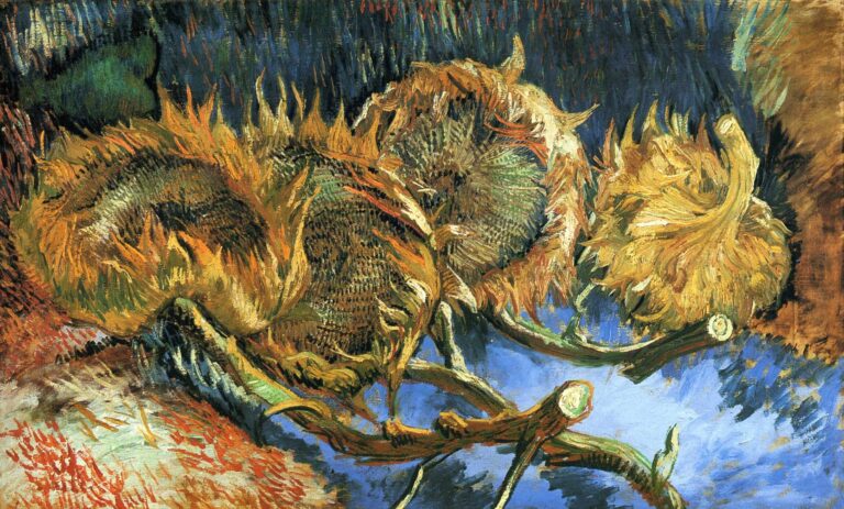 Quatre tournesols défraîchis – Van Gogh Reproductions des Tableaux de la Série des Tournesols de Vincent van Gogh