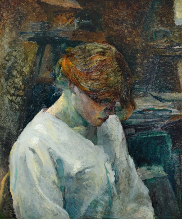 La Rousse dans une blouse blanche – Toulouse Lautrec Henri de Toulouse-Lautrec