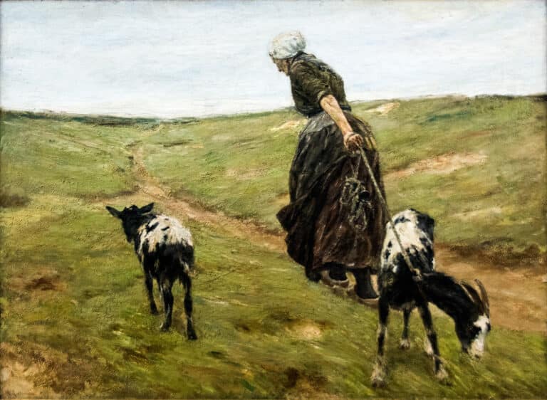 Femme avec des chèvres dans les dunes – Max Liebermann Max Liebermann