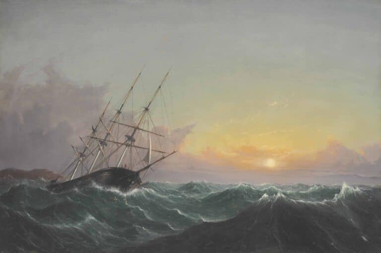 Une tempête qui s’éloigne, un navire qui glisse sur son câble, 1858 – Fitz Henry Lane Fitz Henry Lane