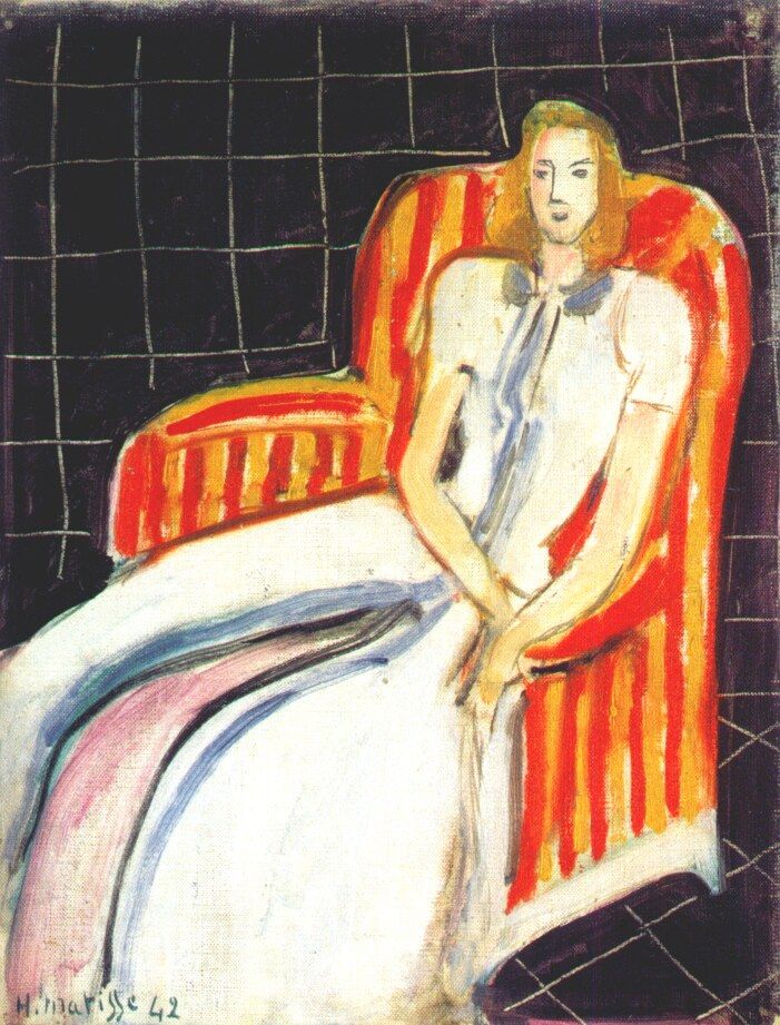 Simone dans un fauteuil à rayures – Matisse Henri Matisse