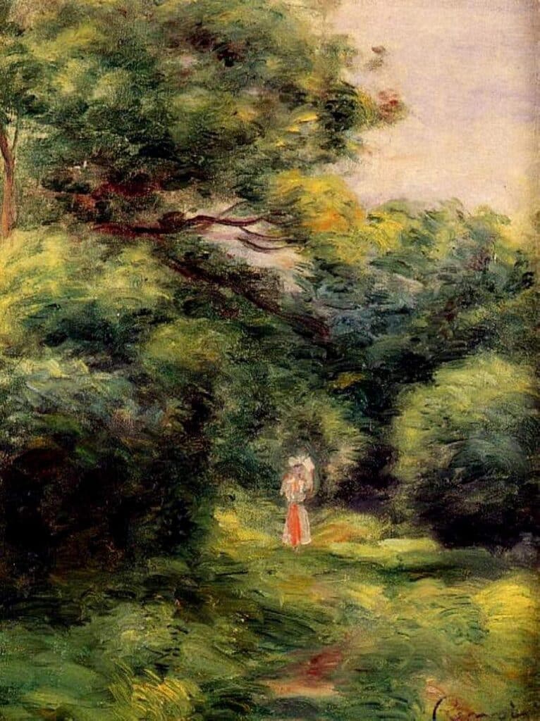 Allée dans les bois, Femme avec un enfant dans les bras – Pierre-Auguste Renoir Pierre-Auguste Renoir