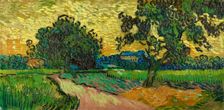 Château d’Auvers au coucher du soleil – Van Gogh Vincent Van Gogh