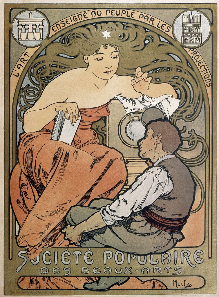 Affiche pour la Société Populaire des Beaux Arts – Mucha Alphonse Mucha