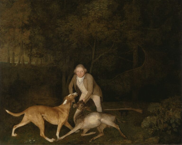 Freeman, le garde-chasse du comte de Clarendons, avec une biche et un chien – George Stubbs George Stubbs