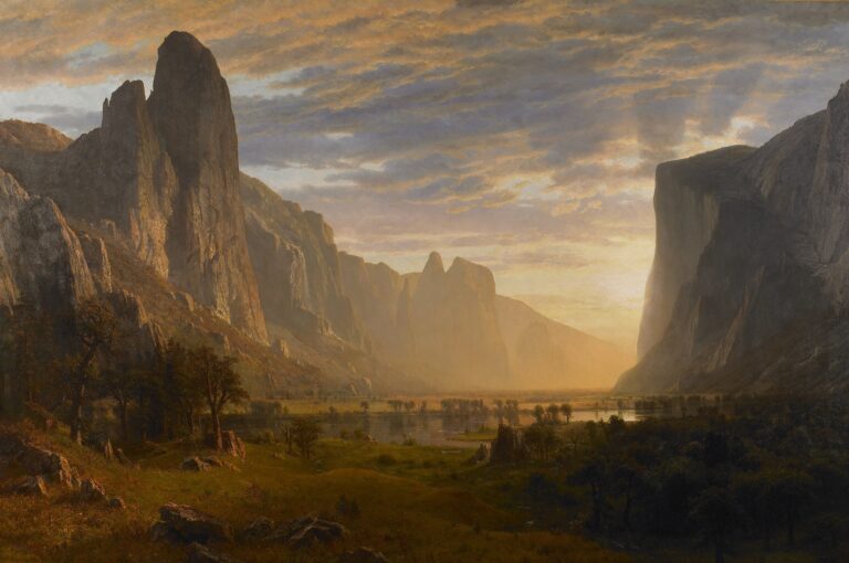 Vue sur la vallée de Yosemite, Californie – Albert Bierstadt Albert Bierstadt