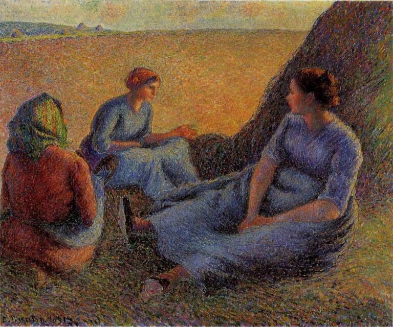 Repos pendant la récolte du foin – Camille Pissarro Camille Pissarro