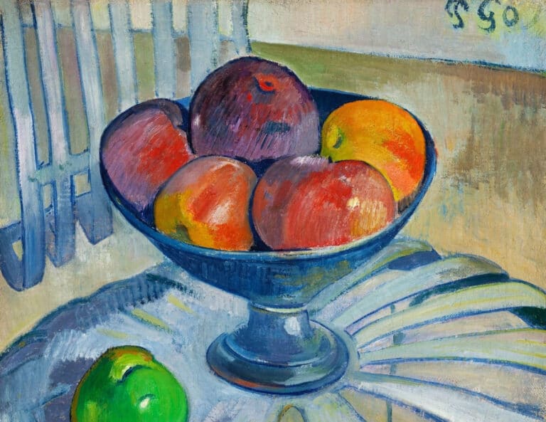 Plat de fruits sur une chaise de jardin – Paul Gauguin Paul Gauguin