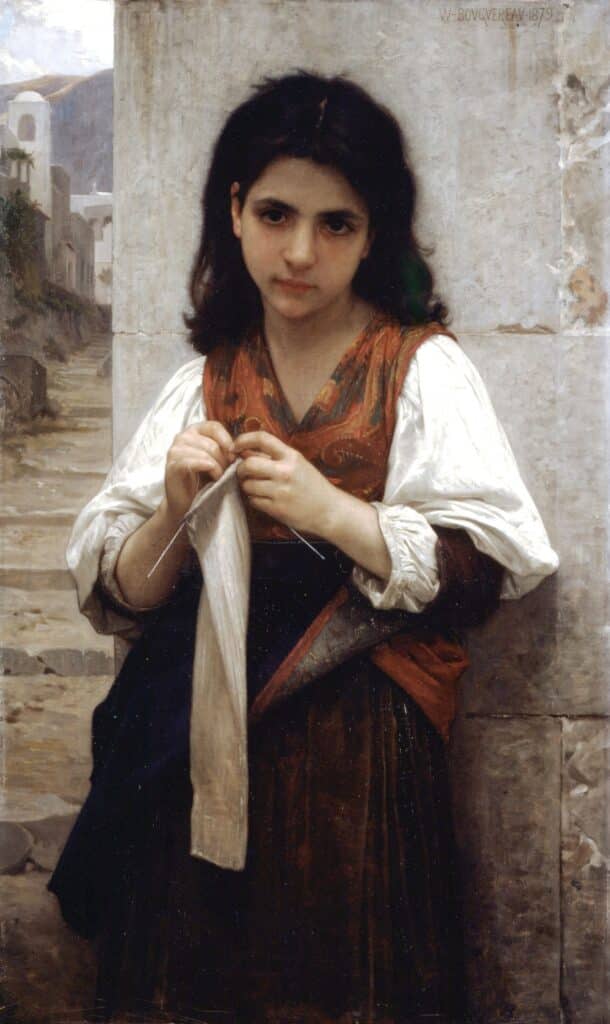 Petit tricoteur – William Bouguereau William Bouguereau