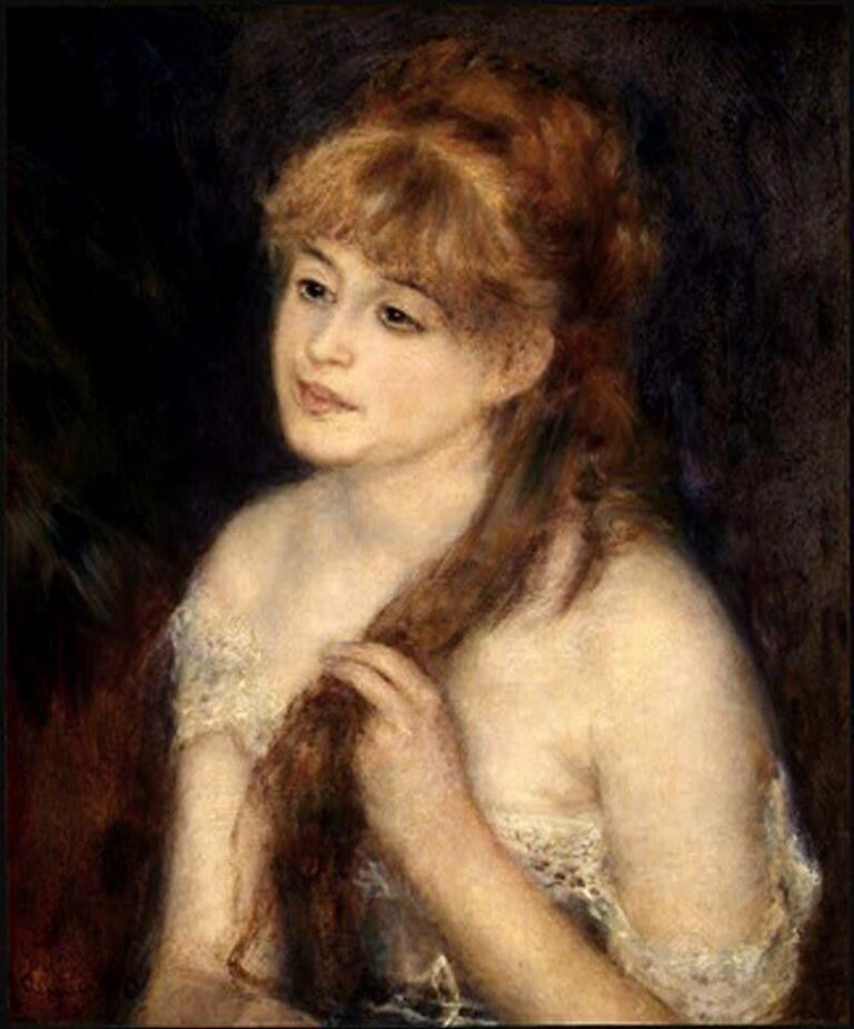 Jeune femme tressant ses cheveux – Pierre-Auguste Renoir Pierre-Auguste Renoir