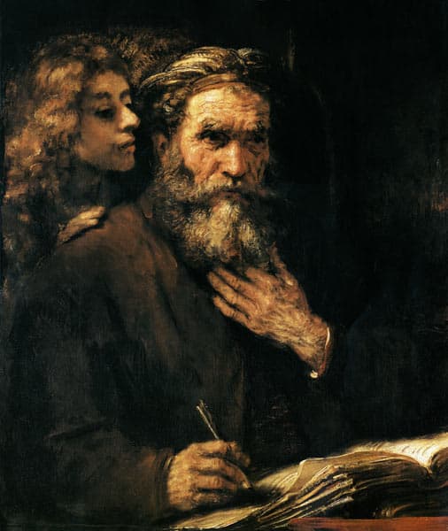 L’évangéliste Saint Mathieu et les anges – Rembrandt van Rijn Rembrandt van Rijn