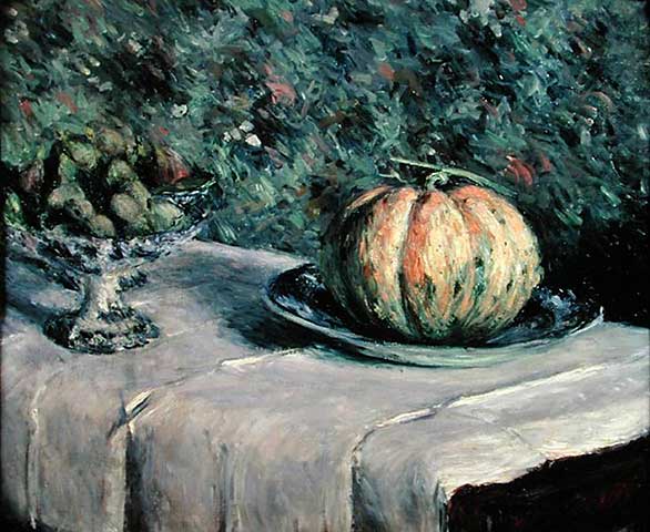 Bol à melon et fruits avec figues – Caillebotte Gustave Caillebotte