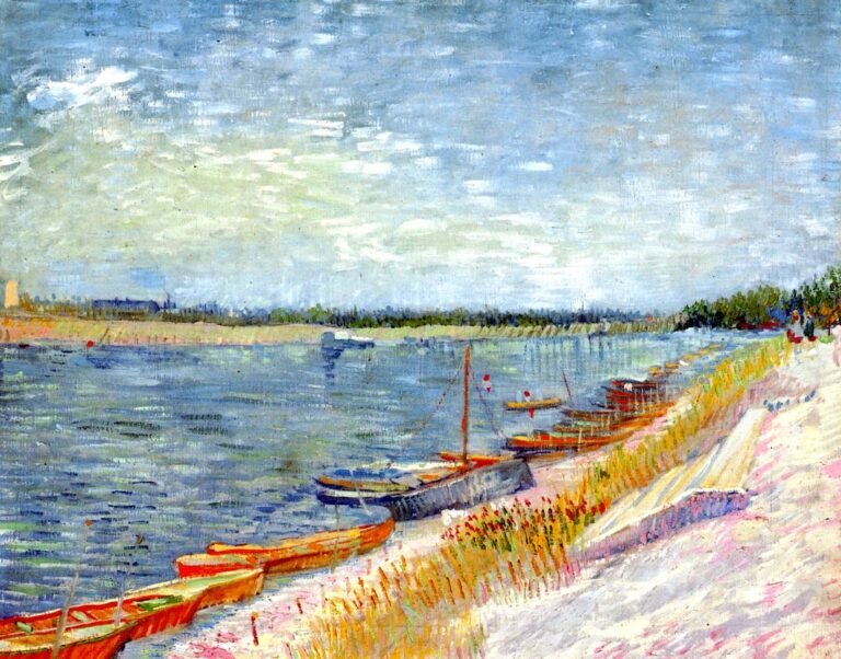 Bateaux à rames amarrés – Van Gogh Vincent Van Gogh